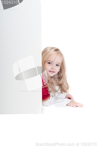 Image of Baby girl dressed up for Christams