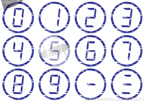 Image of Liquid crystal digits icons set.