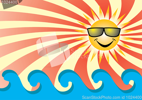 Image of Sun on sea.