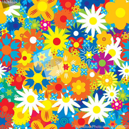 Image of Seamless abstract flowers background.