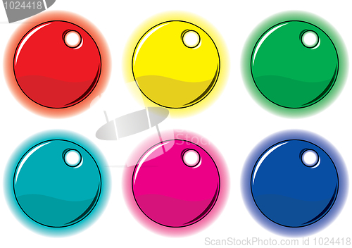 Image of Set of colored circle labels for your design.