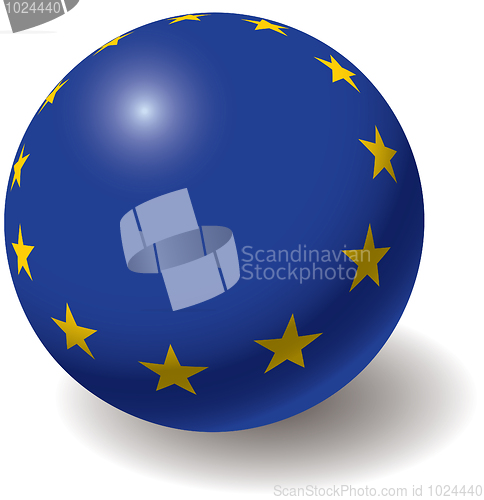 Image of European union flag texture on ball.