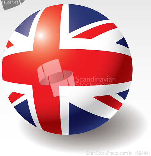 Image of United Kingdom flag texture on ball.