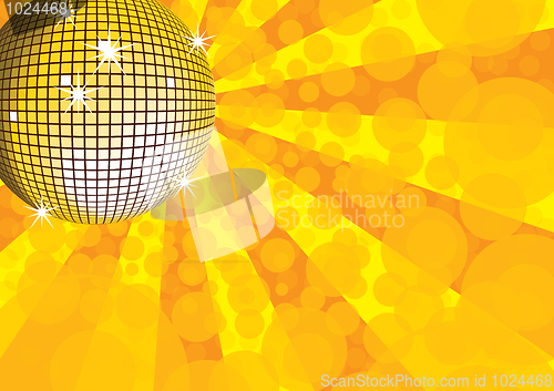 Image of Orange mirror disco ball.