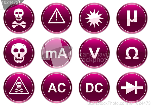 Image of Gadget icons set. White - purple palette.