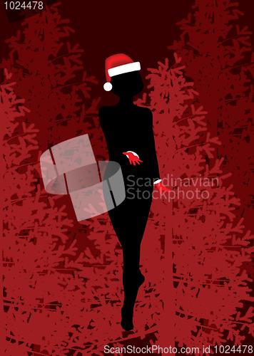 Image of Christmass girl silhouette.