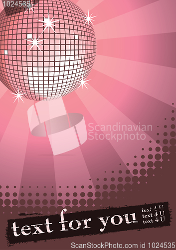 Image of Disco ball on pink.