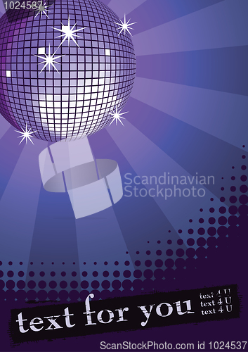 Image of Disco ball on violet.