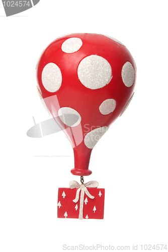 Image of Red gift with balloon 