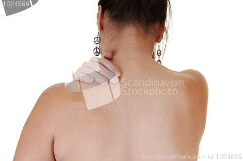 Image of Girl with neck pain.