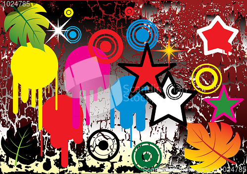 Image of Design elements on grunge background.