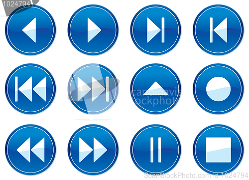 Image of Multimedia navigation buttons set.