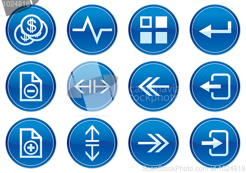 Image of Gadget icons set. White - dark blue palette.