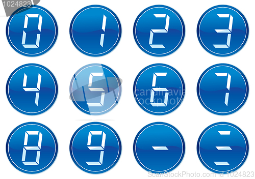 Image of Liquid crystal digits icons set.