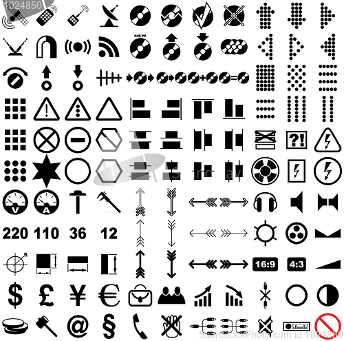 Image of 121 vector pictograms.