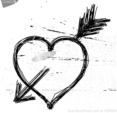 Image of Heart symbol on grunge background.