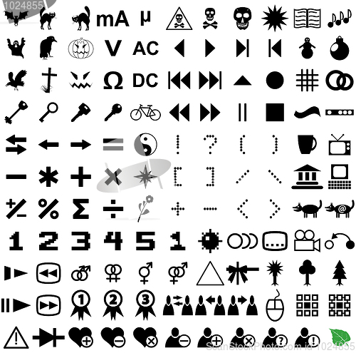 Image of 121 vector pictograms.