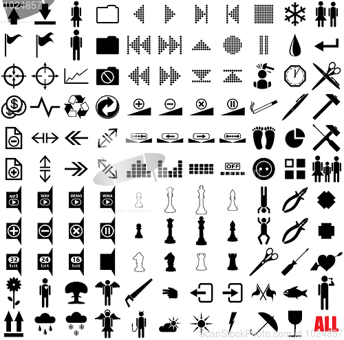 Image of 121 vector pictograms.