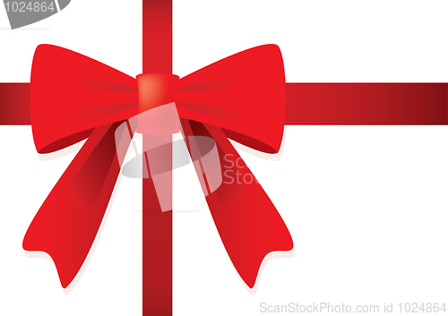 Image of Ribbon and red bow for gift.