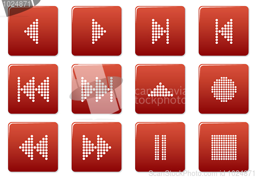 Image of Multimedia buttons set.