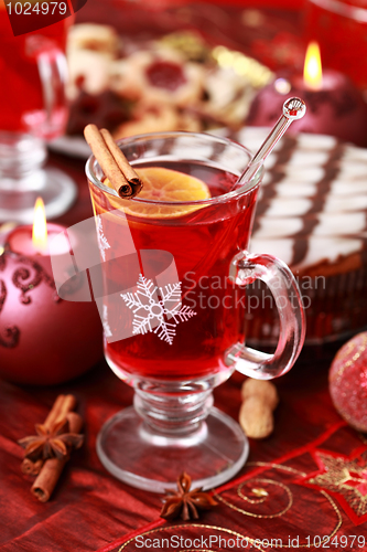 Image of Hot wine punch for winter and Christmas