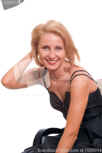 Image of Smiling woman isolated on white background 