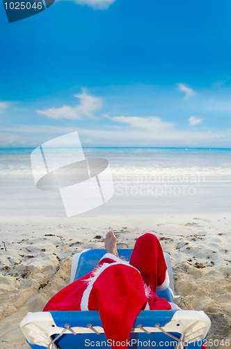 Image of Santa claus on vacation