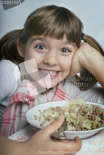 Image of Girl enjoying her lunch