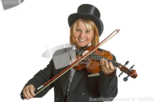 Image of Beautiful female violinist