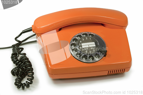 Image of Old orange telephone 