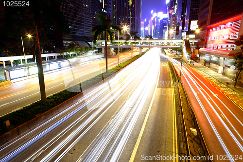 Image of traffic in city at night