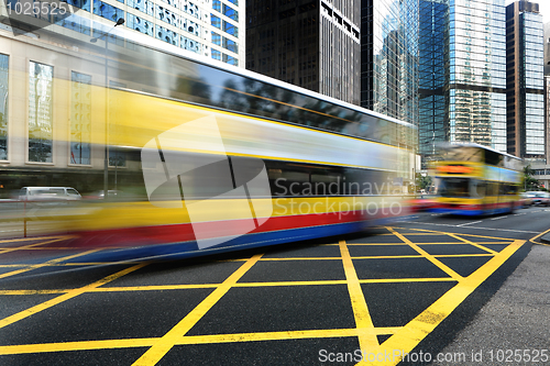 Image of Bus speeding through the street