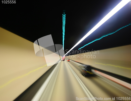 Image of highway tunnel , motion blured