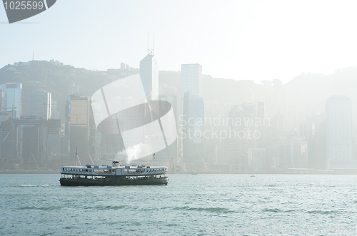 Image of Hong Kong harbour with mist