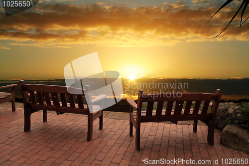 Image of Sunrise Over Benches