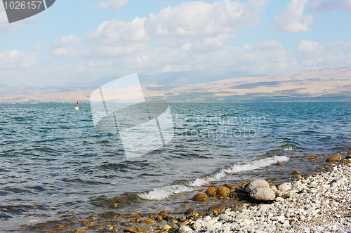 Image of Lake Kinneret at dawn 