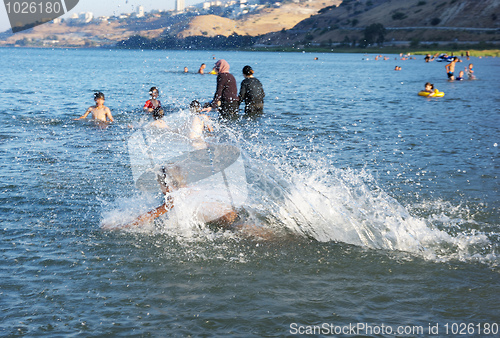 Image of Swimming in lake Kinneret