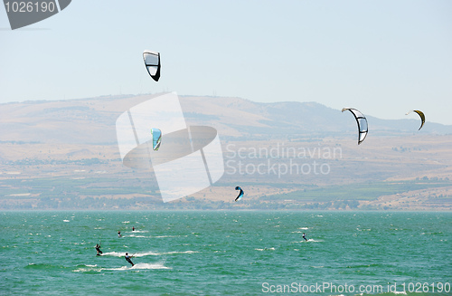 Image of Sky-surfing on lake Kinneret