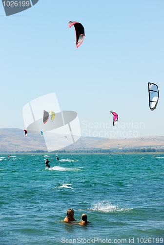 Image of Sky-surfing on lake Kinneret