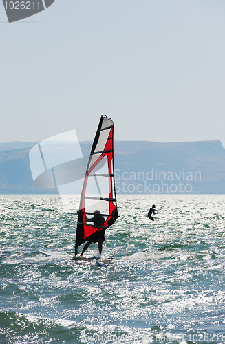 Image of Surfing on lake Kinneret