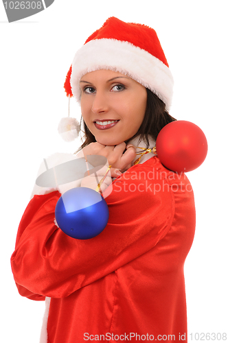 Image of woman in hat santa