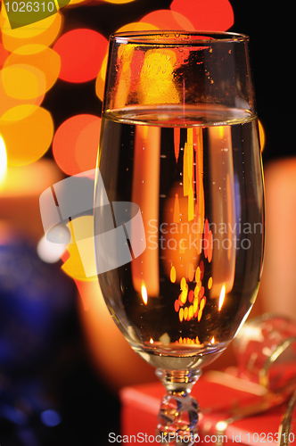 Image of Wineglass with a champagne