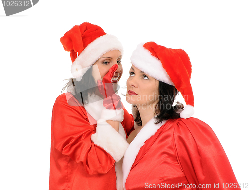 Image of two woman santa