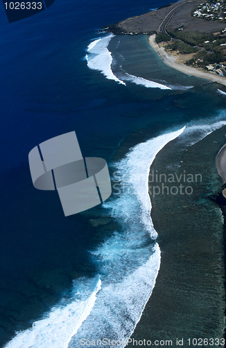 Image of Aerial view of Saint Leu lagoon Reunion island