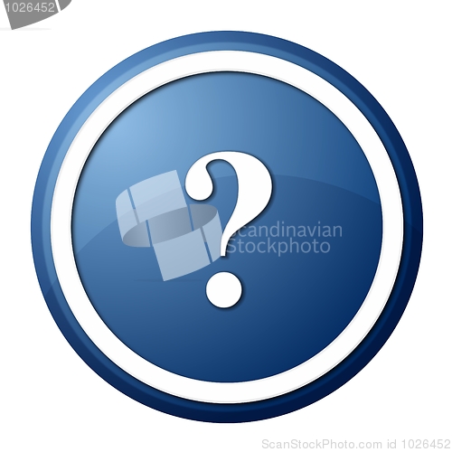 Image of blue question mark round button
