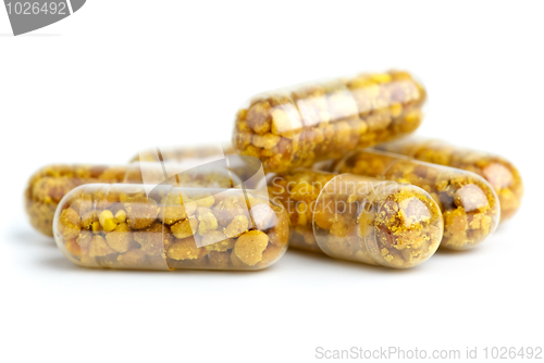 Image of Some homeopathic pills with bee pollen