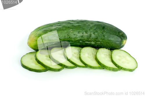 Image of Whole cucumber and few slices