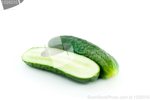 Image of Whole and half of cucumber