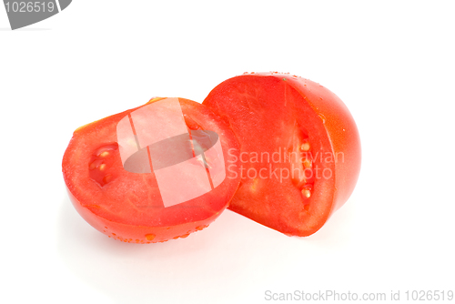 Image of Ripe tomato cut on half