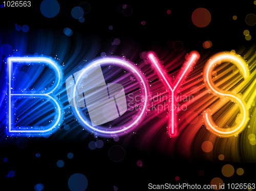 Image of Boys Gay Pride Abstract Colorful Waves on Black Background